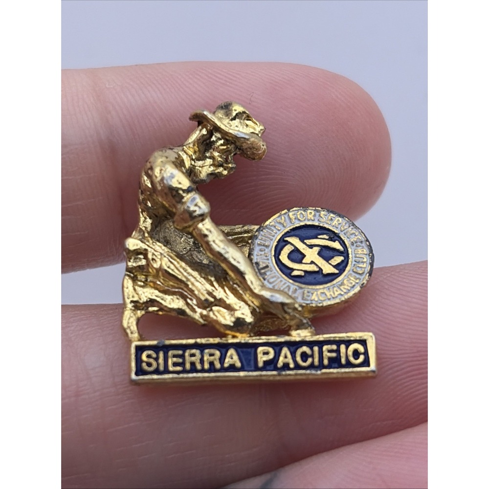 Vintage National Exchange Club Sierra Pacific Gold Prospector Lapel Hat Pin